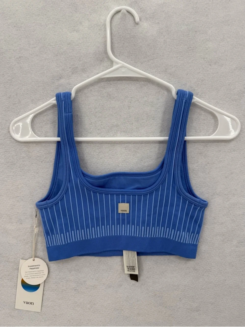 NWT Vuori Bi-Color Seamless Longline Bra Oxford/Riviera Blue VW1305‎ Size Small